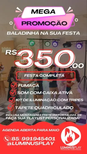 Luz e som para seu evento em casa