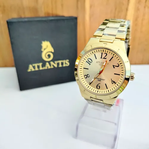Relógio original prova de água atlantis gold