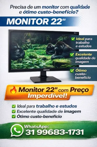 Monitor Samsung S22E310, Tela 22" Full HD, HDMI e VGA