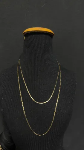 Cordão de ouro feminino modelo piastrine joia de fabrica