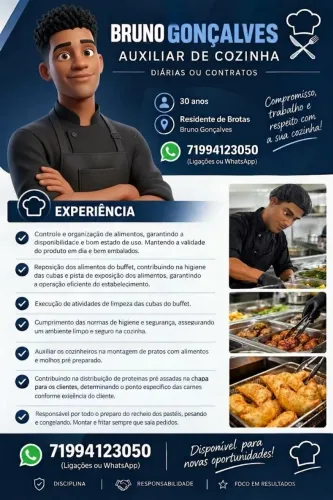 Freelancer Auxiliar de Cozinha
