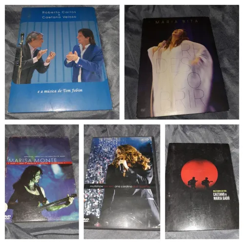 Kit 5 dvds mpb - marisa,caetano,gadu,ana..