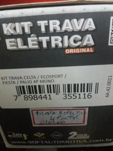 Kit trava elétrica celta EcoSport fiesta palio 4 portas Nova na caixa garantia instalado