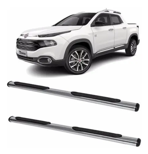 Par De Estribos Laterais Fiat Toro 2016 a 2020 oval Cromado
