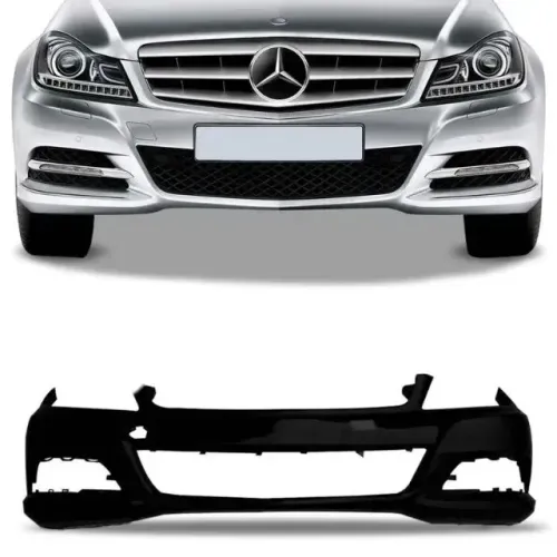 Parachoque Mercedes Benz Classe C Sport 2012 à 2015 - Furo Farol Auxiliar - Preto - TYG