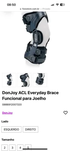 Brace para o Joelho Esquerdo