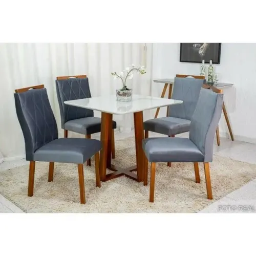 Mesa de Jantar Pedro com 4 cadeiras!! Rf1118m