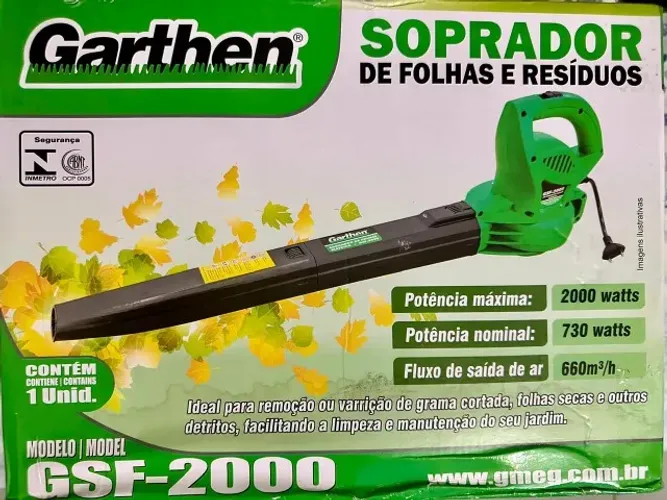 Soprador Aspirador Garthen Elétrico Profissional 2000W 220V Ideal para Limpezas em Geral