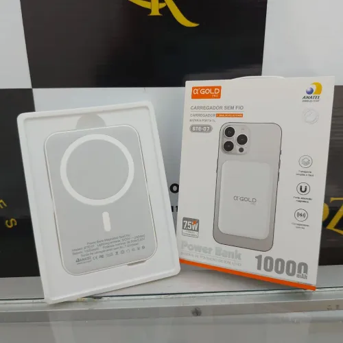 Carregador por indução portátil iphone Magsafe 10000 mAh Gold - ENTREGA GRÁTIS