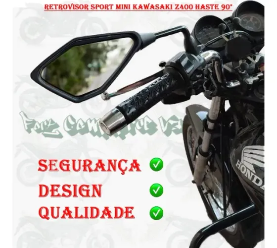 Retrovisor Kawasaki z400 rebaixado 90 graus gs titan fan Hornet 160 Start