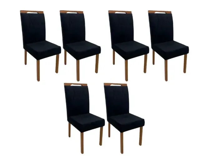 Cadeiras Isa 6 unidades Cinamomo/Preto Até 12x - Frete Grátis 