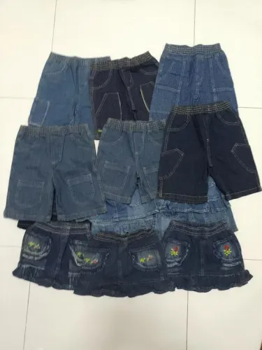 Conjunto de shorts e saias jeans para meninos e meninas