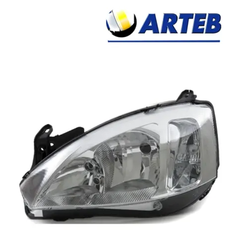 Farol Principal Esq. Chevrolet Corsa/Montana Lente Lisa Cromado Arteb 2008/2012 - 0160719