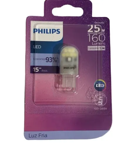 Lâmpada LED G9 1,5W bivolt 6500K Philips - R$ 49,00