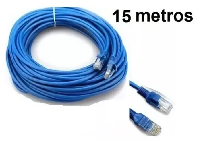 Cabo De Rede Cat6 Rj45 15 Metros Internet Lan Crimpado Arduino Automação COD-CP743