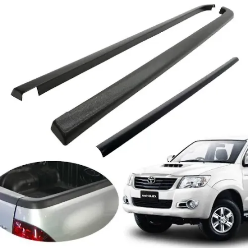 Kit protetor borda caçamba 3 peças Hilux cabine dupla 2005 a 2015