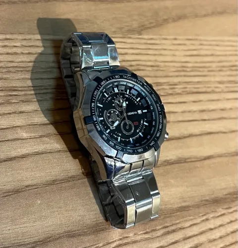 Relógio GENEVA Prata Luxo Masculino