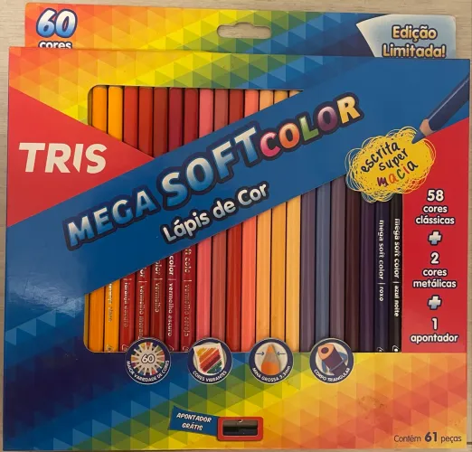 Lápis de cor tris 60 cores
