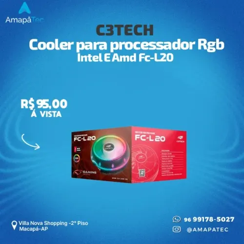 Cooler para processador c3tech rgb Intel e Amd