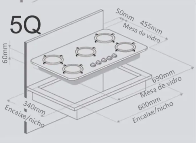 COOKTOP 5 BOCAS BRASLAR 