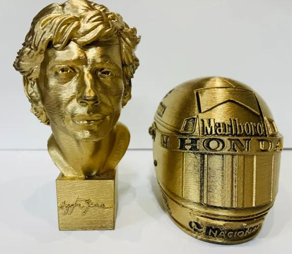 Miniaturas 3D Busto e Capacete Ayrton Senna