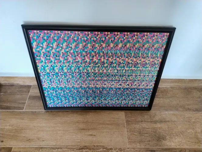 Lindo Quadro Colorido Quebra cabeça colorido 65x49