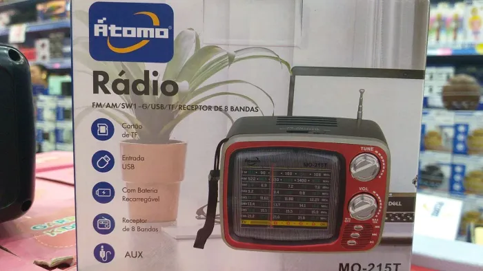 Rádio Portátil Retro FM/AM/SW1-6/USB/TF