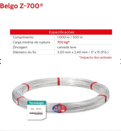 Arame Liso z700 Belgo 1000m (ovalado)