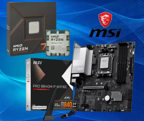 [NOVO] Kit Ryzen 7 7700X (melhor q 5700X3D) + MSI B840m Com WIFI 6 - NF Garantia