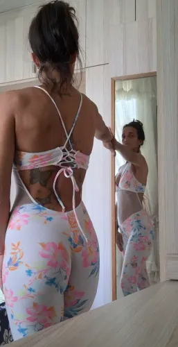 Macacão Fitness Floral com Amarração