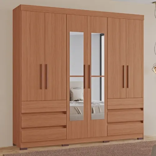 Guarda Roupa Panamá 100% MDF 6 Gavetas