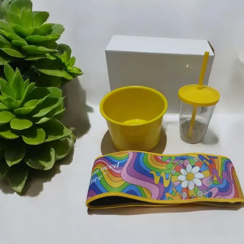 Kit balde de pipoca × copo acrilico