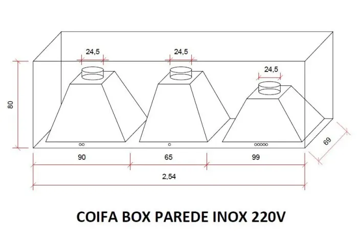 Coifa Box para parede de cozinha