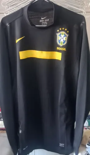CAMISA GOLEIRO BRASIL NIKE COPA AMERICA 2011 PRETA NOVA FRETE GRATIS