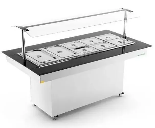 A. Buffet Self-Service com 6 Cubas Inox e Protetor
