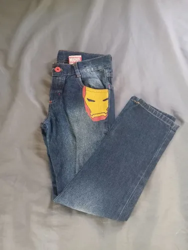 Calça Jeans Infantil Iron Man Marvel 8 anos