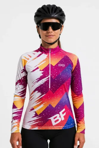 Camiseta Ciclismo Manga Longa Fem Be Fast Cores PROMOÇÃO