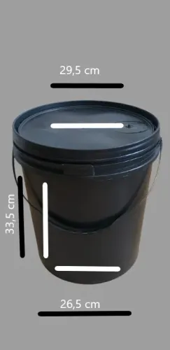 Baldes pretos kit 5 peças