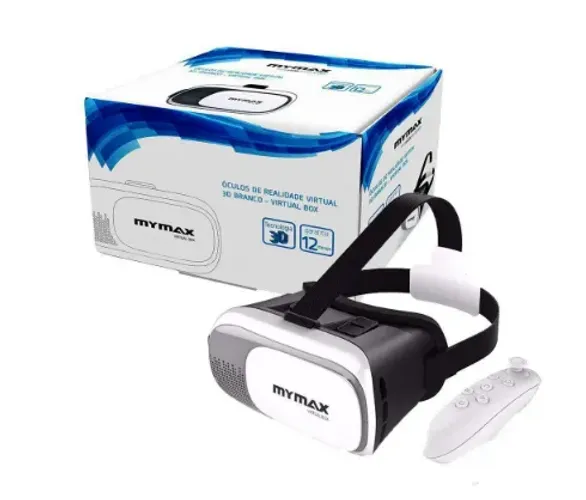 Óculos De Realidade Virtual 3D V-Box Branco + Controle Mymax