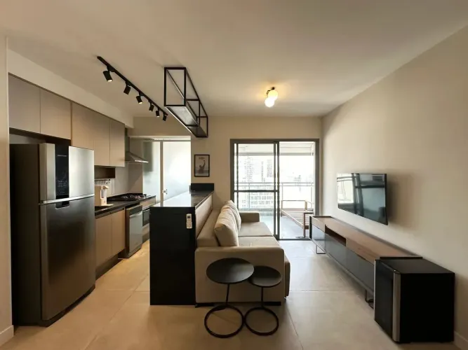 Apartamento mobiliado para locação com 70m2 com 1 vaga de garagem - Pinheiros - São Paulo