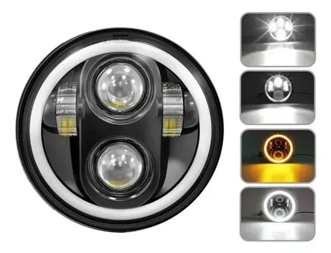 Farol Led Redondo 5,75 Polegadas Angel Eyes Drl Função Seta