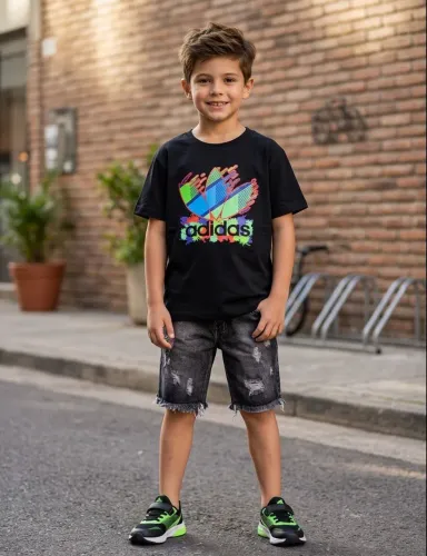 Bermudas jeans infantis q estão em alta
