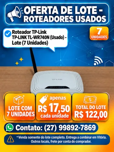 Roteador TP-Link TL-WR740N - Lote (7 Unidades)