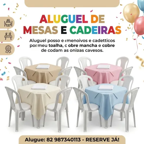Mesas e cadeiras