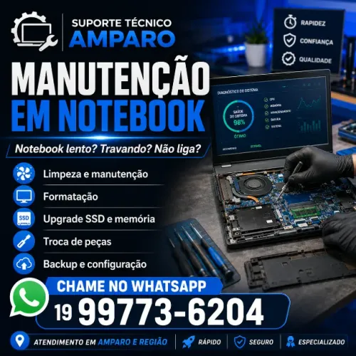Suporte tecnico Amparo Manutenção notebook pc