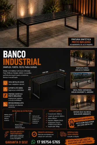BANCO ESTILO INDUSTRIAL