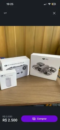 Drone dji com controle e 2 baterias na caixa