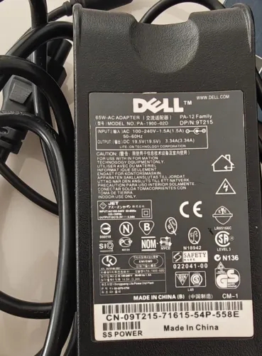 FONTE NOTEBOOK DELL PA-12 Family - 65W - 19,5V 3.34A Dell Inspiron - Vostro - Latitude