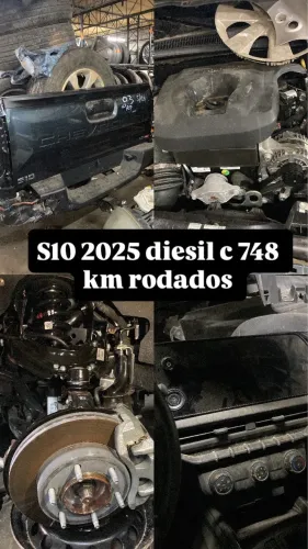 Sucata S10 2025 c/ 978 km rodados! Motor caixa diferencial tampa porta farol Cardan rodas