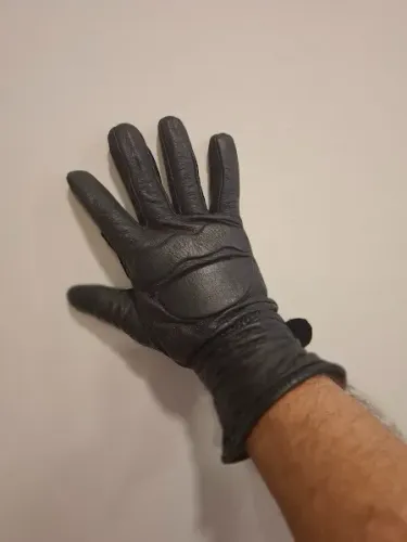Luva de Moto em Couro Sintético (Tamanho M)